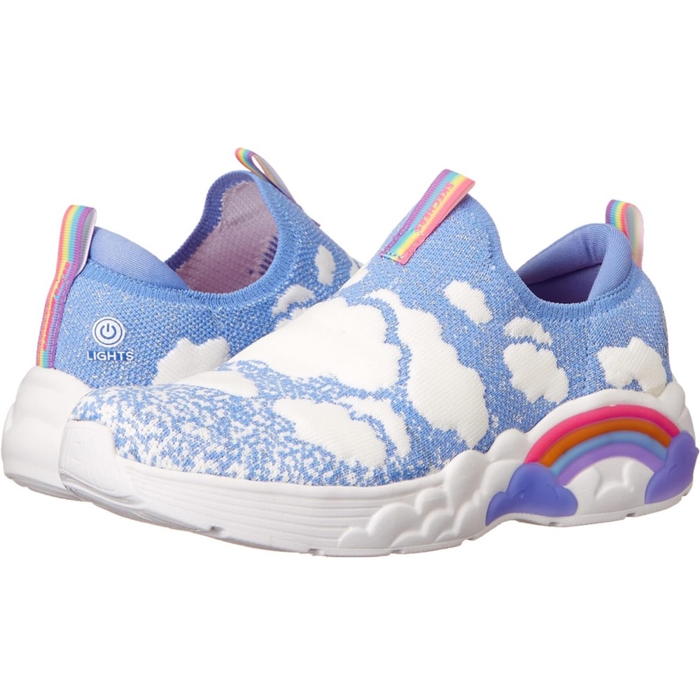 Skechers Girl's Rainbow Racer-Fluffy Dreamz Sneaker size 2
